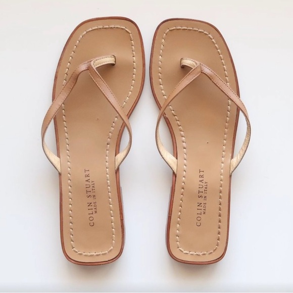 Colin Stuart made in Italy nude leather thongs sandals size 7.5 - Picture 4 of 10